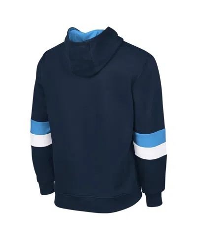 G-iii Sports By Carl Banks Navy/light Blue Tennessee Titans Adaptive Faceoff Pullover Hoodie In Blue