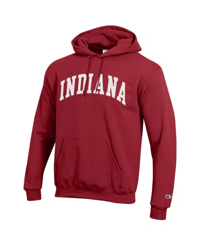 Champion Men's Crimson Indiana Hoosiers Basic Arch Fleece Pullover Hoodie In Red