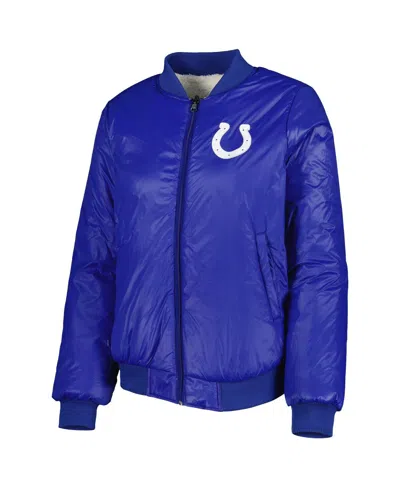 G-iii 4her By Carl Banks Women's Oatmeal/royal Indianapolis Colts Switchback Reversible Full-zip Jacket In Blue