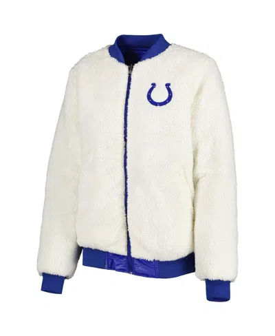 G-iii 4her By Carl Banks Women's Oatmeal/royal Indianapolis Colts Switchback Reversible Full-zip Jacket In Blue