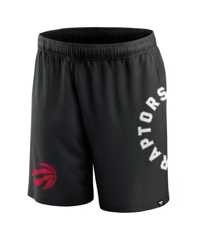 Fanatics Men's Black Toronto Raptors Post Up Mesh Shorts In Black