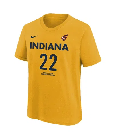 Nike Big Boys And Girls Caitlin Clark Gold Indiana Fever Name Number T-shirt In Yellow