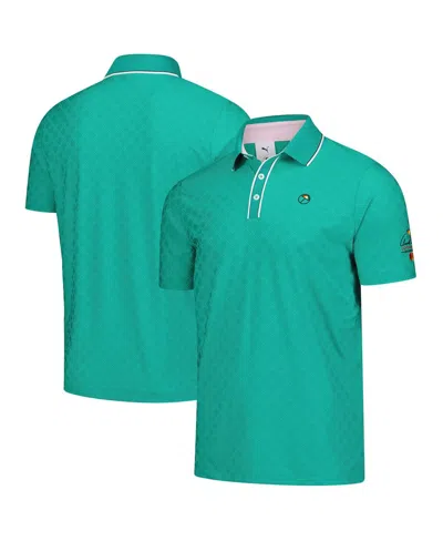 Puma Green Arnold Palmer Invitational Tipped Jacquard Polo In Green