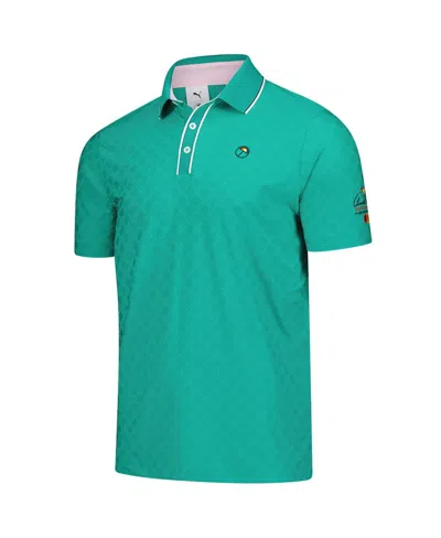 Puma Green Arnold Palmer Invitational Tipped Jacquard Polo In Green