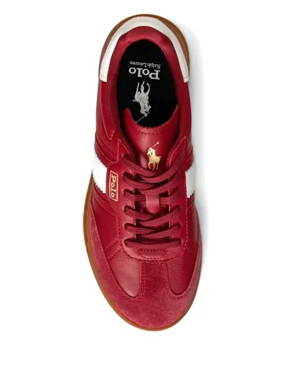 Polo Ralph Lauren Heritage Aera Suede Sneakers In Red