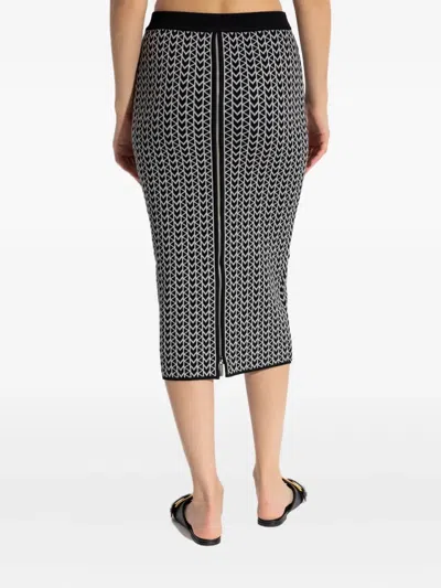 Michael Michael Kors Monogram-pattern Zip-back Skirt In Black