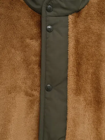 Moncler Veste Matelassée Courte Réversible En Teddy Rentignat In Brown