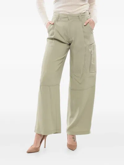 Ami Alexandre Mattiussi Sage Green Acetate Blend Pants In Green