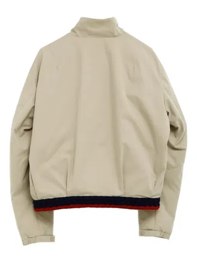 Moncler Zip-fastening Banded Jacket In Neutral