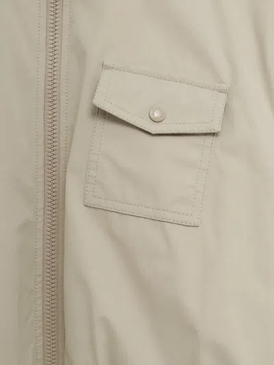 Moncler Zip-fastening Banded Jacket In Neutral
