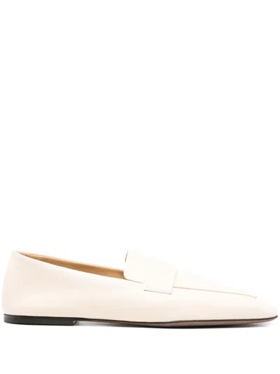 The Row Square-toe Loafers In Neutral