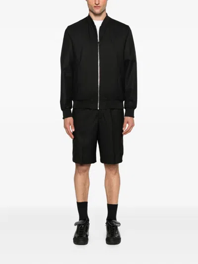 Rhun Logo-embroidered Zip-up Bomber Jacket In Black
