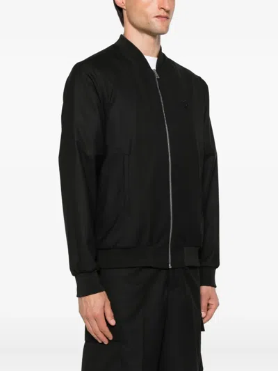 Rhun Logo-embroidered Zip-up Bomber Jacket In Black