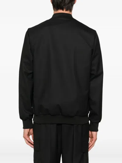 Rhun Logo-embroidered Zip-up Bomber Jacket In Black