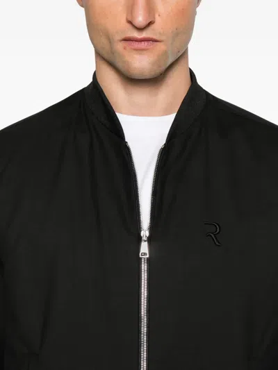 Rhun Logo-embroidered Zip-up Bomber Jacket In Black