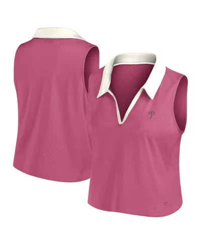 Fanatics Women's Pink Philadelphia Phillies Studio Wellness V-neck Tank Top In Pink