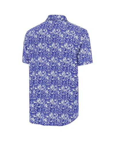 Antigua Men's Royal New York Mets Resort Button-up Shirt In Blue