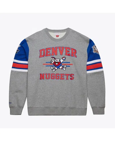 Mitchell & Ness Men's Heather Gray Denver Nuggets Hardwood Classics All Over 4.0 Pullover Sweatshirt In Multi