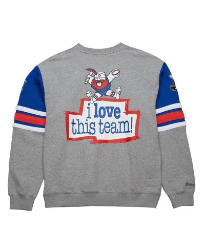 Mitchell & Ness Men's Heather Gray Denver Nuggets Hardwood Classics All Over 4.0 Pullover Sweatshirt In Multi