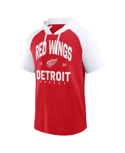 Logo Athletic Men's Red Detroit Red Wings Prime Raglan Short Sleeve Pullover Hoodie