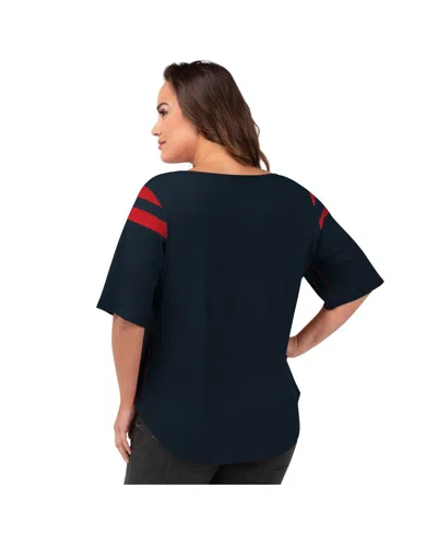 G-iii 4her By Carl Banks Women's Navy Houston Texans Plus Size Linebacker T-shirt In Blue
