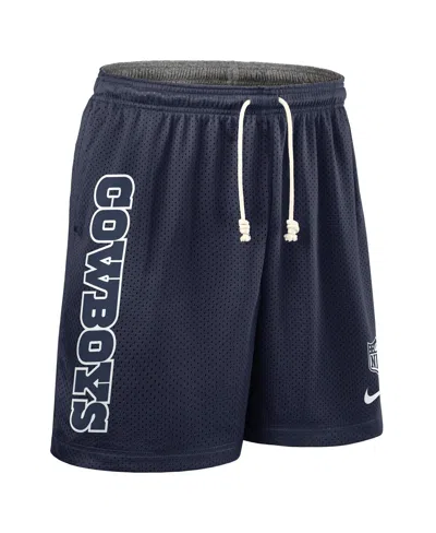 Nike Men's Navy Dallas Cowboys Sideline Reversible Performance Shorts In Multi