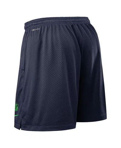 Nike Men's College Navy Seattle Seahawks Sideline Reversible Performance Shorts In Blue