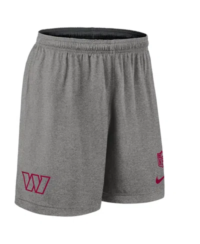 Nike Men's Black Washington Commanders Sideline Reversible Performance Shorts In Gray