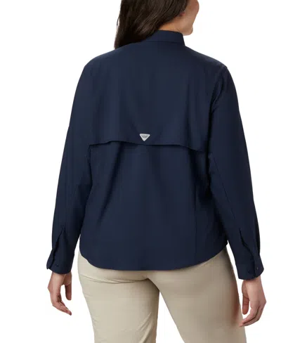 Columbia Plus Size Tamiami Long Sleeve Shirt In Blue