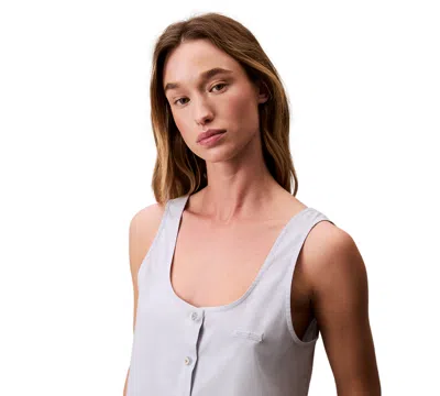 Calvin Klein Jeans Est.1978 Calvin Klein Women's Poplin Button-down Top In Gray