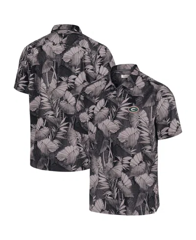 Tommy Bahama Black Ohio State Buckeyes Coast Nuevo Fronds Button-up Shirt In Black