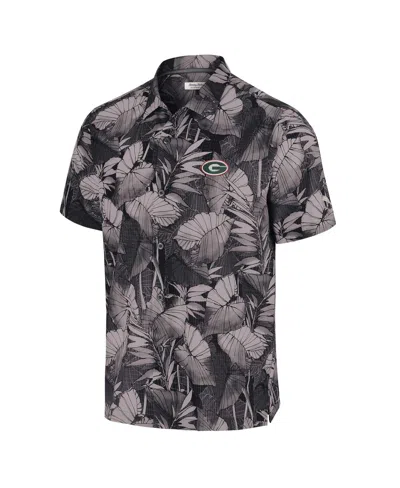 Tommy Bahama Black Ohio State Buckeyes Coast Nuevo Fronds Button-up Shirt In Black