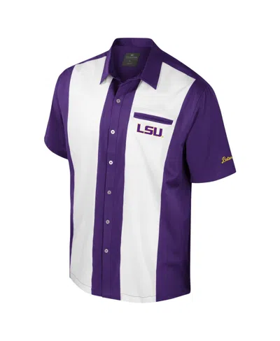 Colosseum Purple Lsu Tigers Strike Bowling Button-up Shirt