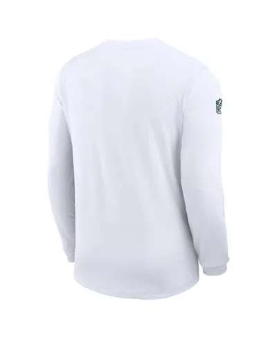 Nike Men's White Green Bay Packers Sideline Coach Uv Performance Long Sleeve T-shirt In White