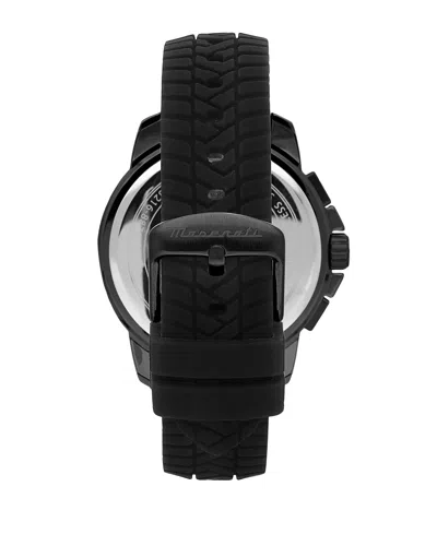 Maserati Men's Chronograph Black Silicone Watch, 44mm