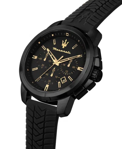 Maserati Men's Chronograph Black Silicone Watch, 44mm