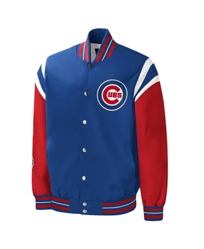 G-iii Sports By Carl Banks Royal Chicago Cubs Title Holder Full-snap Varsity Jacket In Blue