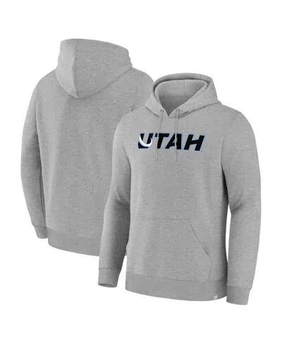 Fanatics Men's Heather Gray Utah Mammoth Combo Legacy Fleece Pullover Hoodie In Gray
