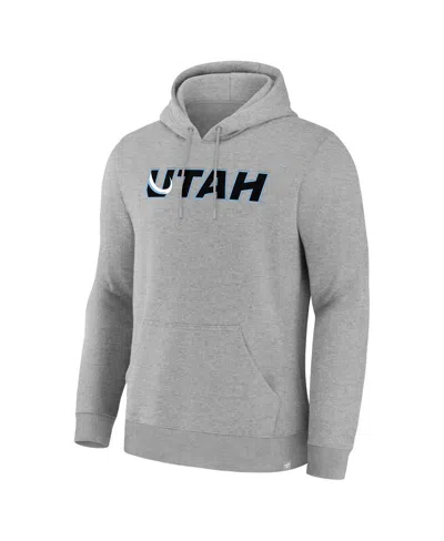 Fanatics Men's Heather Gray Utah Mammoth Combo Legacy Fleece Pullover Hoodie In Gray