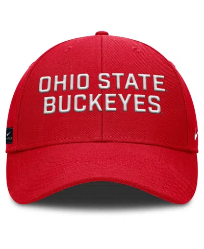 Nike Men's Scarlet Ohio State Buckeyes Rise Practice Adjustable Hat In Red