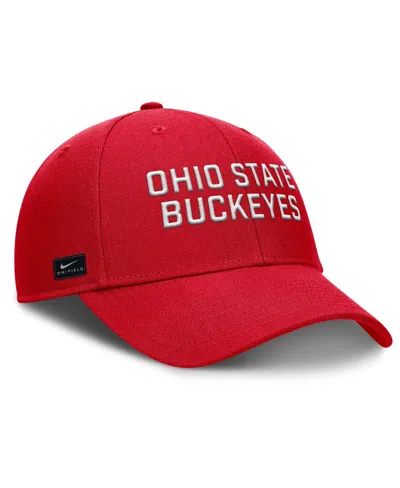 Nike Men's Scarlet Ohio State Buckeyes Rise Practice Adjustable Hat In Red