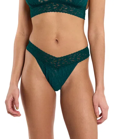 Hanky Panky Women's One Size Dream Original Rise Thong Underwear In Green