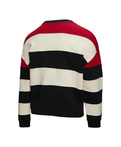 Mitchell & Ness Women's Red/black Atlanta Braves Cooperstown Collection Blocked Fleece Pullover Sweatshirt In Multi