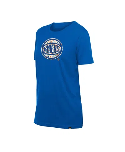 New Era Women's Blue New York Knicks Glam Game Flower T-shirt In Blue