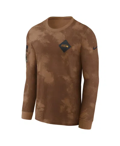 Nike Men's Brown Baltimore Ravens Salute To Service Long Sleeve T-shirt In Brown