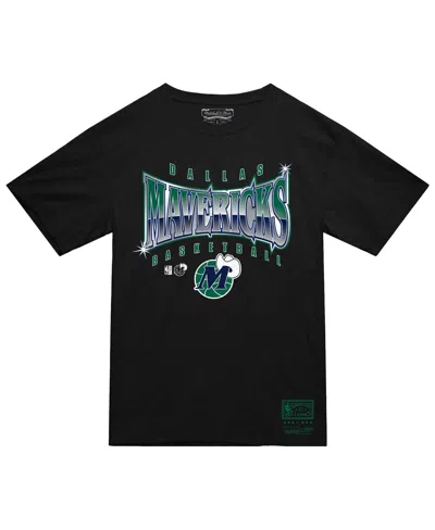 Mitchell & Ness Men's Black Dallas Mavericks Worldwide Collection Glow Up T-shirt In Black