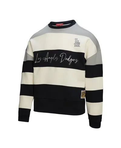 Mitchell & Ness Women's Gray/black Los Angeles Dodgers Cooperstown Collection Blocked Fleece Pullover Sweatshirt In Multi