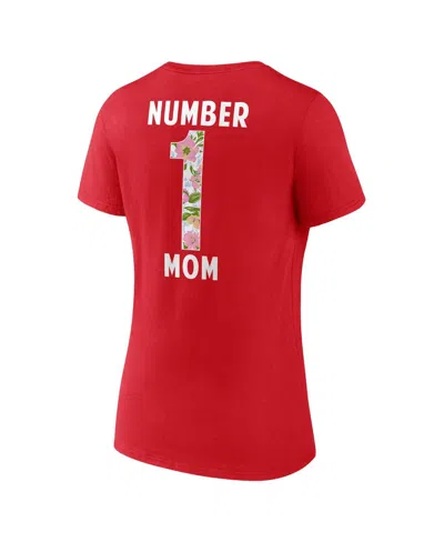 Fanatics Women's Red Kansas City Chiefs Plus Size Mother's Day Floral V-neck T-shirt In Red