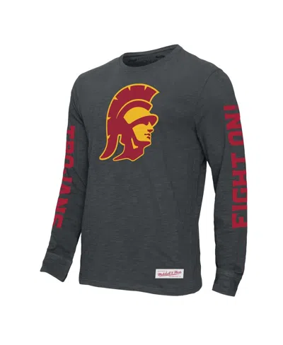 Mitchell & Ness Men's Charcoal Usc Trojans Team Pride Long Sleeve T-shirt In Gray