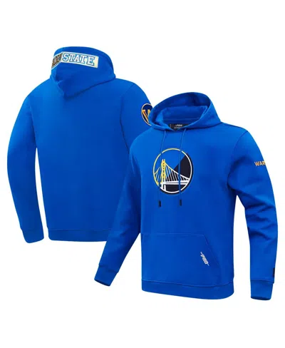 Pro Standard Men's Royal Golden State Warriors Split Logo Pullover Hoodie In Blue